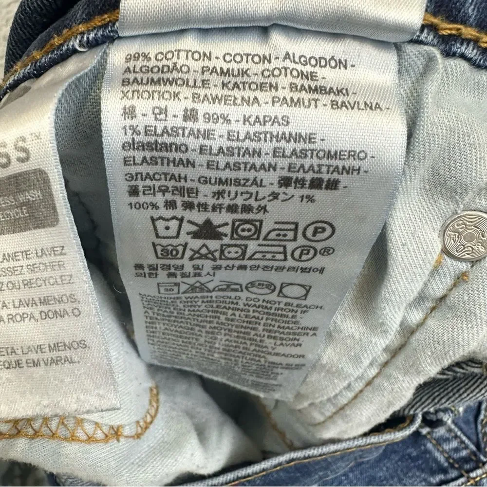 Levis 505 Jeans Mens 38x34 Blue Straight Medium Wash Distressed Casual‎ 36x32*